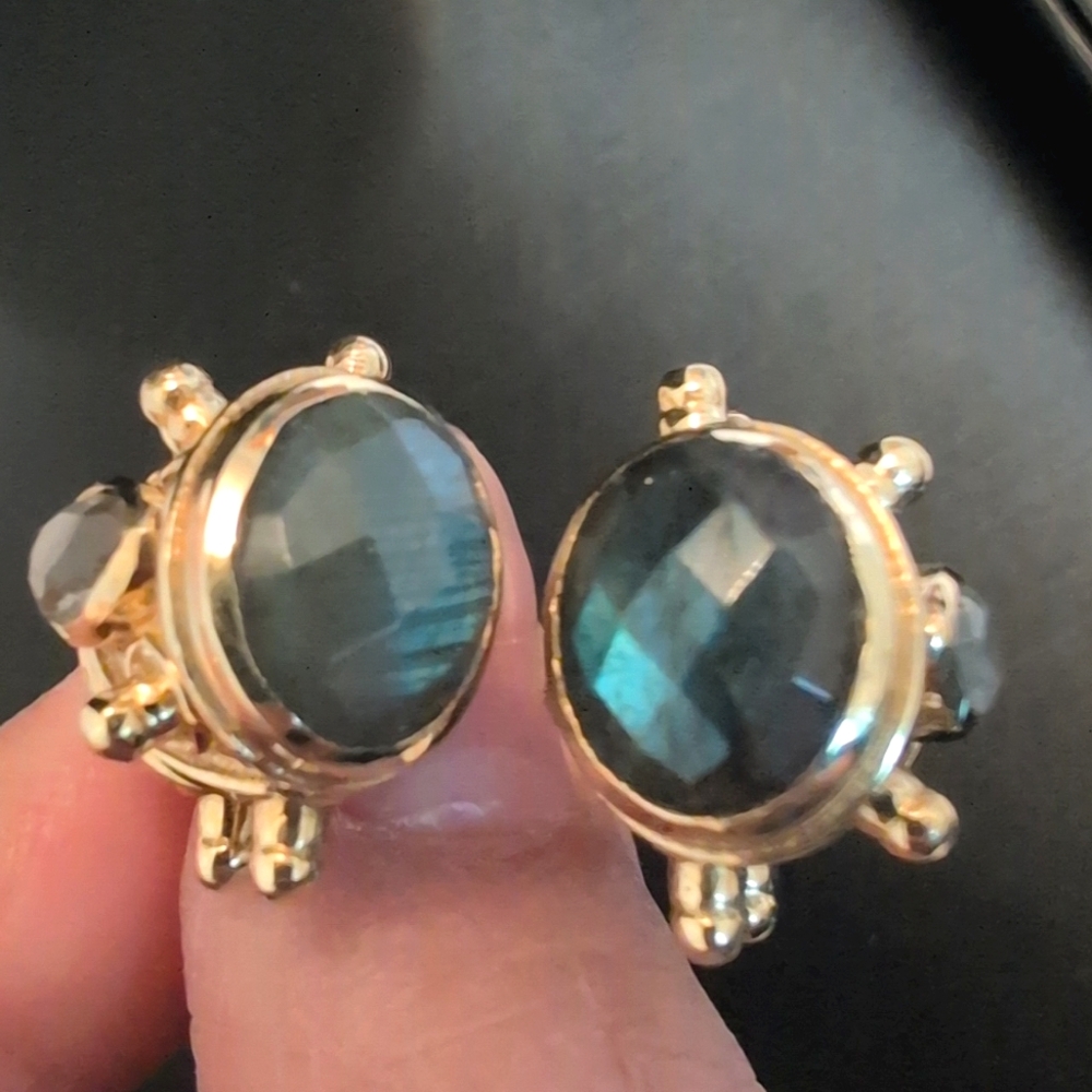 Elegant Brass‎ And Labradorite Royal Baroque  Ring